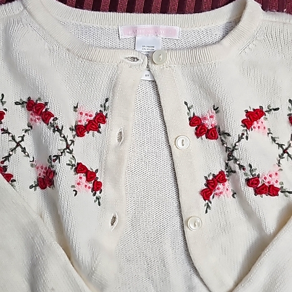 EUC: Elegant Janie & Jack Floral Cardigan 🌹 - Size 5T - Picture 4 of 5